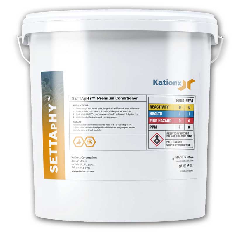 Bucket of SETTApHY™ Natural Flocculant wastewater settling agent